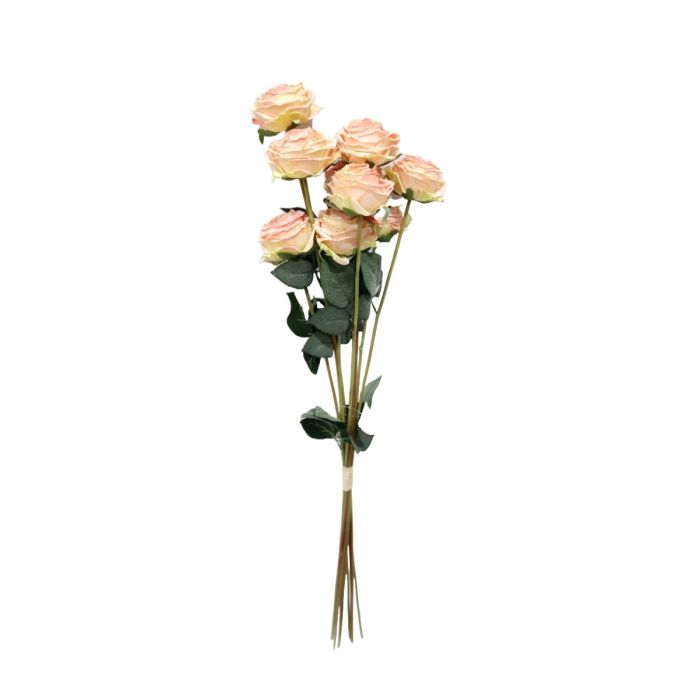 Artificial Dry Rose Bundle - Peach/Pink 72cm