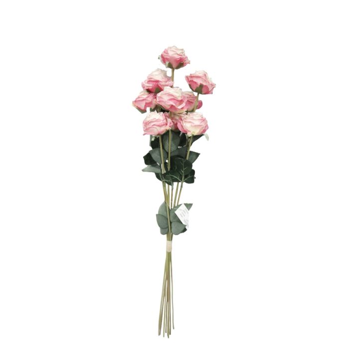 Artificial Dry Rose Bundle - Pink/White 72cm