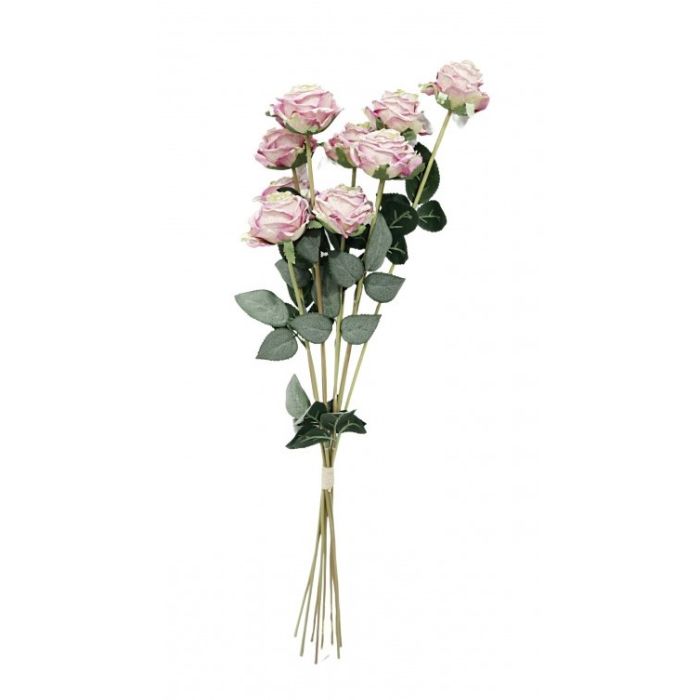Artificial Dry Rose Bundle - Purple/White 72cm