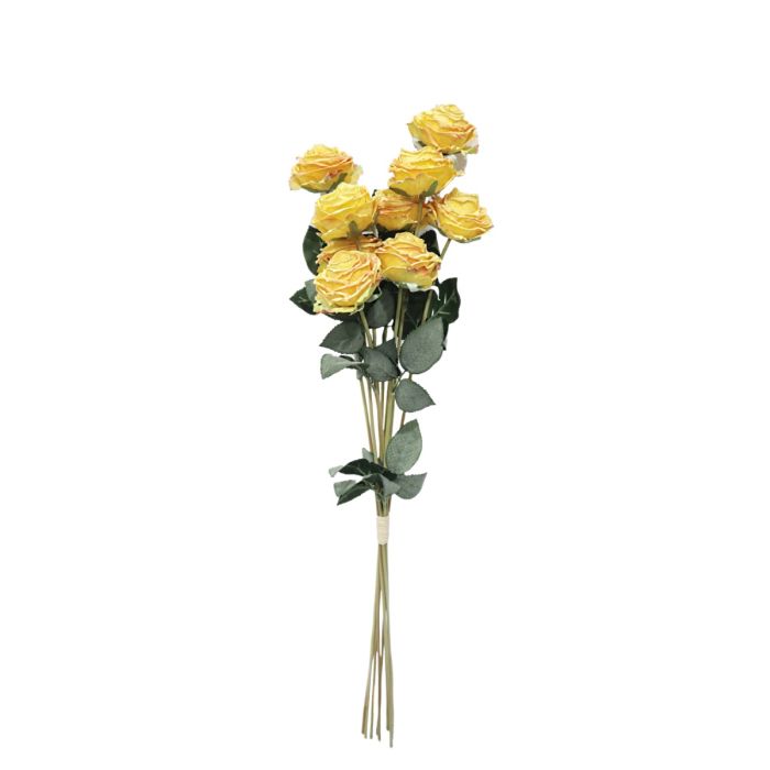 Artificial Dry Rose Bundle - Yellow 72cm