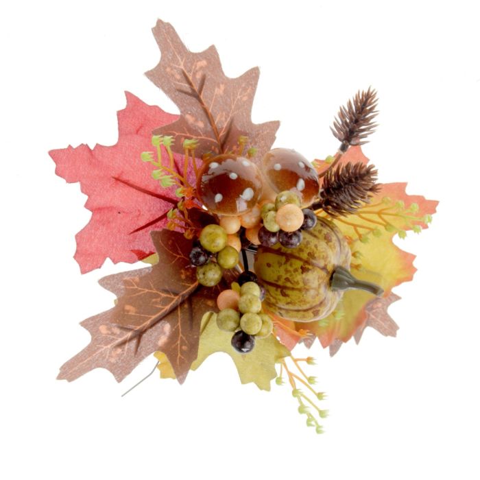 Pumpkin & Mushroom Pick - Orange/Brown x 3