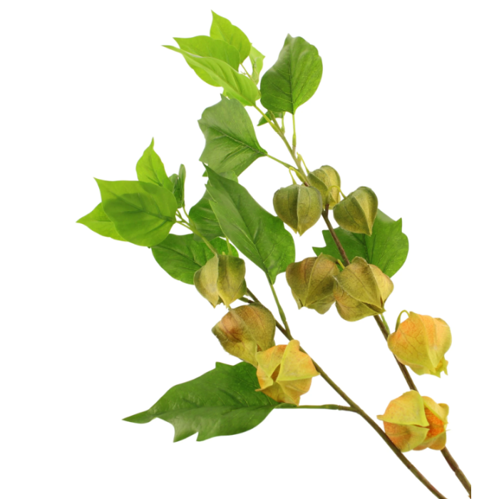 90cm Chinese Lantern Spray Yellow