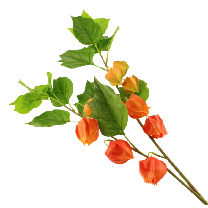 90cm Chinese Lantern Spray Orange