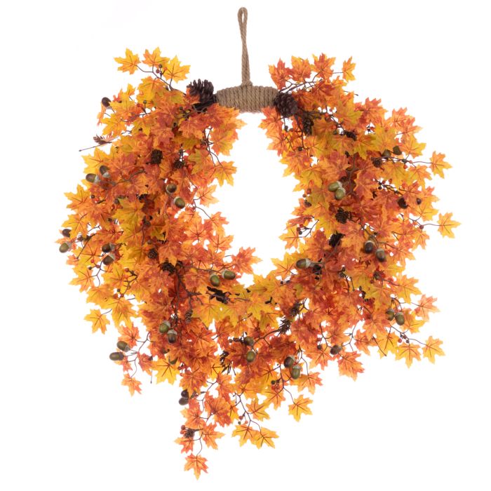 Autumn Maple Jute Wreath 71cm