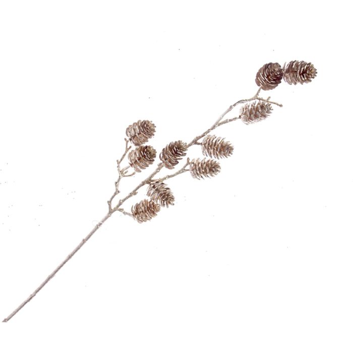 Glittered Pinecone Stem - Gold (65cm long)