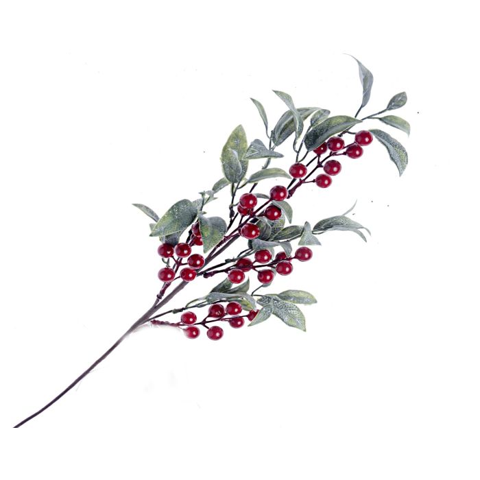 55cm Leaf & Berry Spray - Red/Green (55cm long)