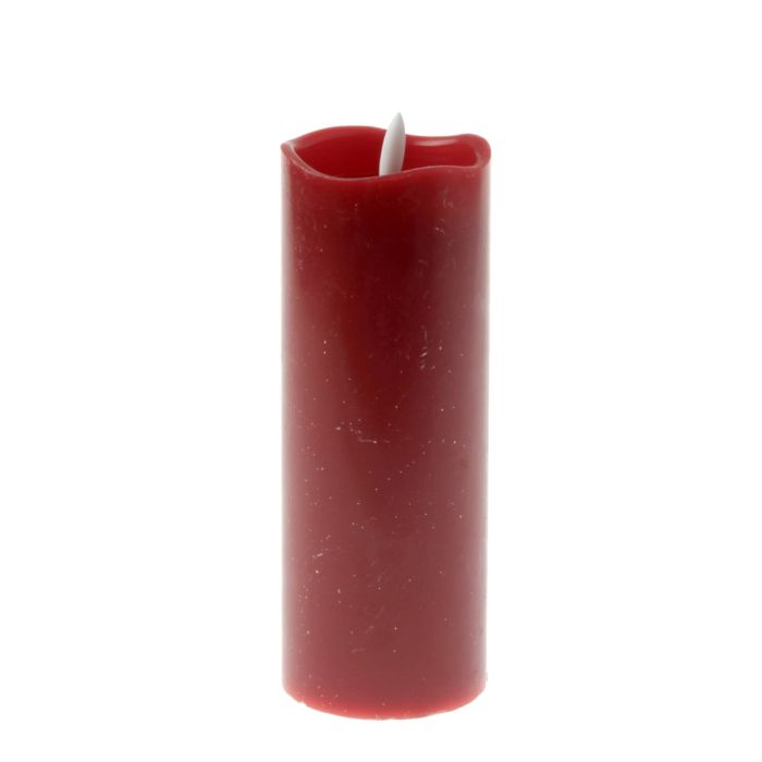 Melted Top LED Wax Candle - Red (7.5 x 20cm)