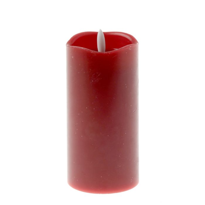 Melted Top LED Wax Candle - Red (7.5 x 15cm)