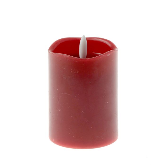 Melted Top LED Wax Candle - Red (7.5 x 10cm)