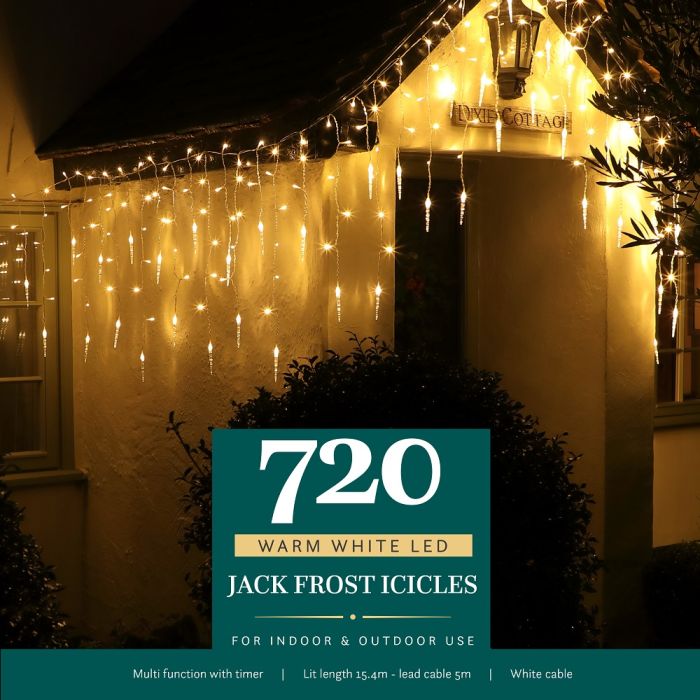 720 Warm White Jack Frost Icicle Lights