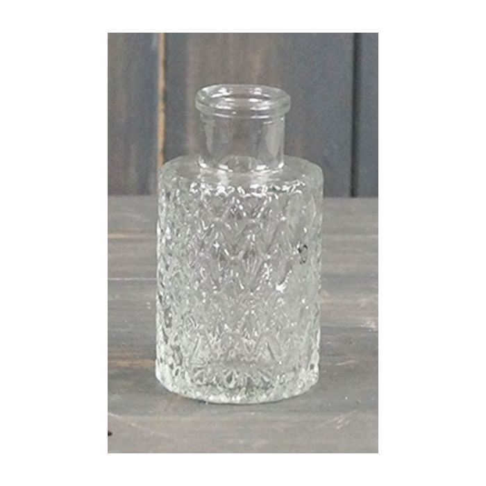 Clear Mini Geometric Glass Bottle (H9.2cm)