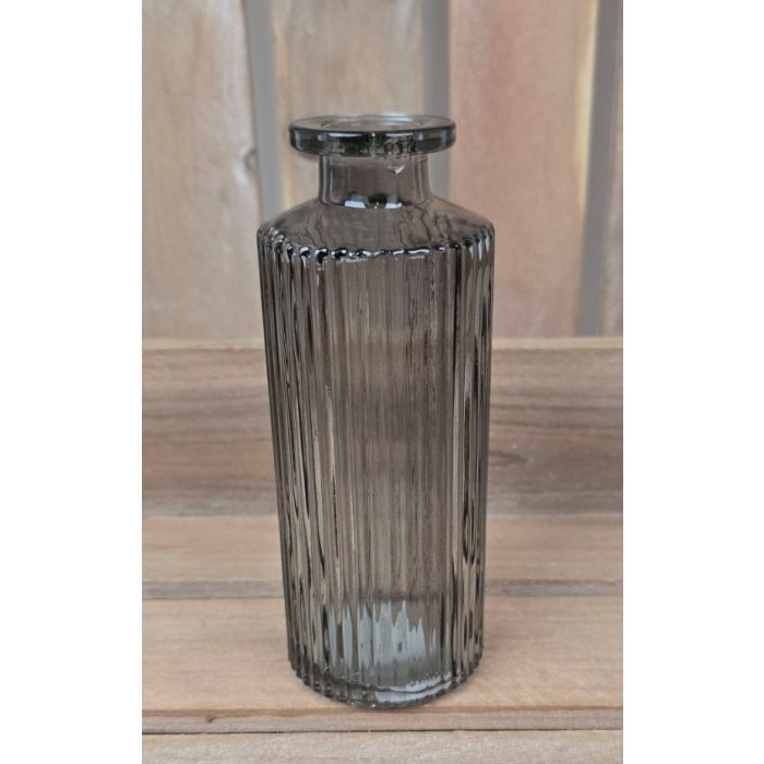 Smoky Grey Glass Bottle (13.2cm)