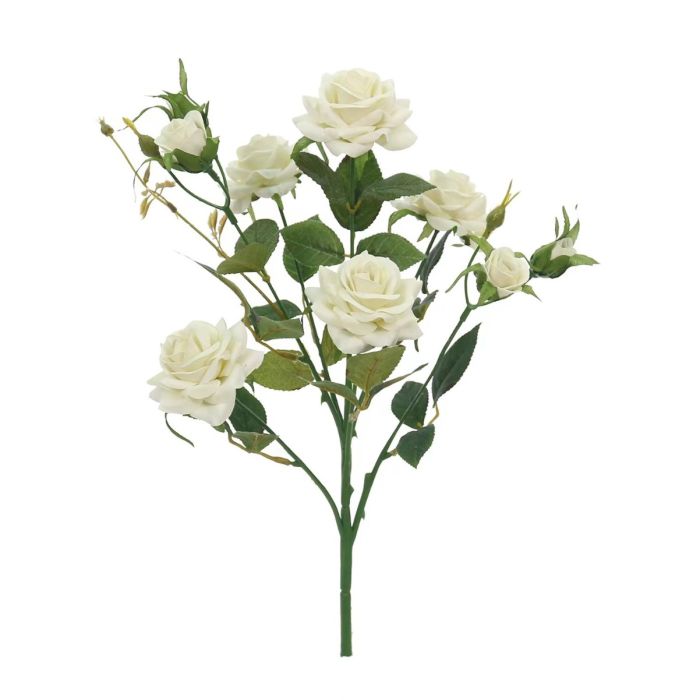 40cm Cream Diamond Rose Foliage Bouquet