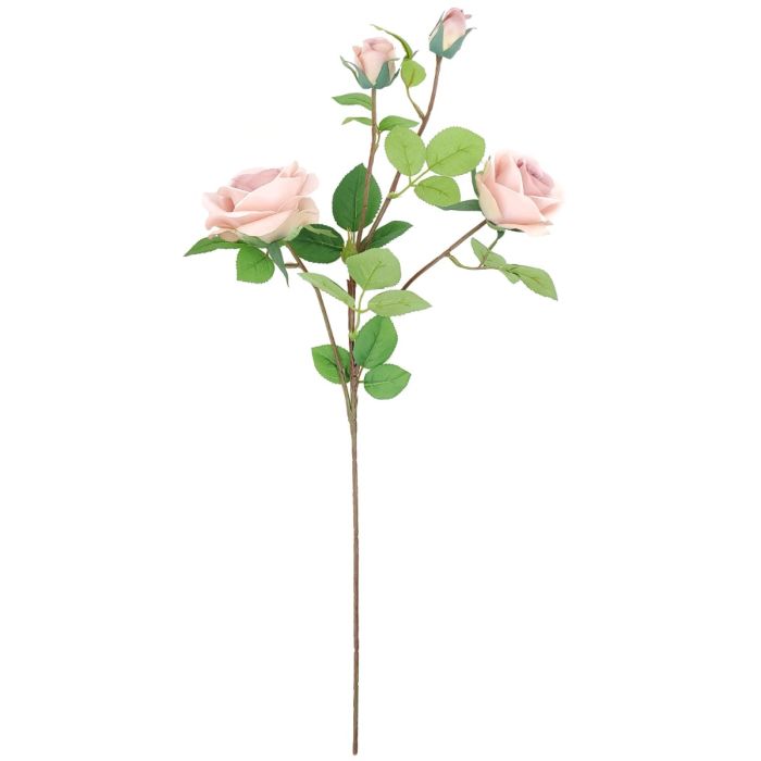 70cm Bisque Rose With 2 Buds Stem