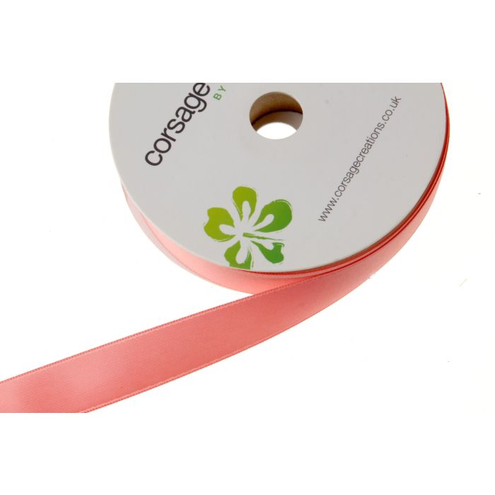 Double Face Satin 38mm x 20mtrs Coral