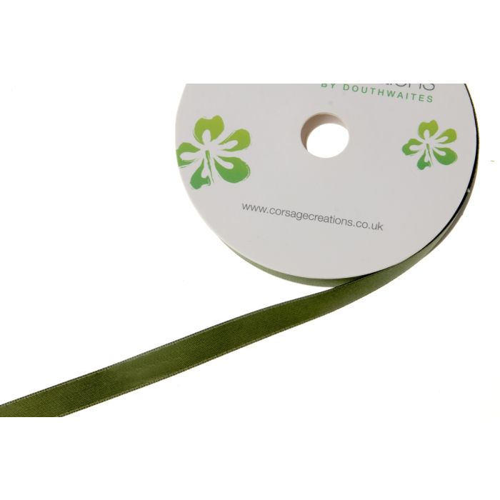 Double Face Satin 38mm x 20mtrs Moss Green