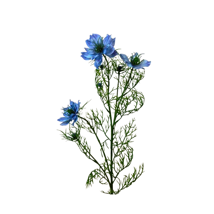 Artificial Nigella Spray 69cm Blue