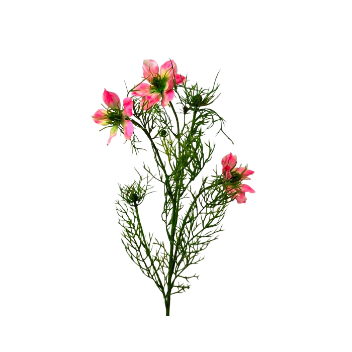 Artificial Nigella Spray 69cm Pink