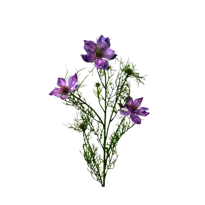 Artificial Nigella Spray 69cm Purple