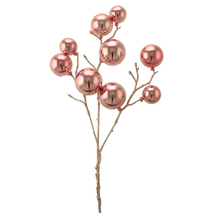 53cm Shiny Bauble Spray Pink