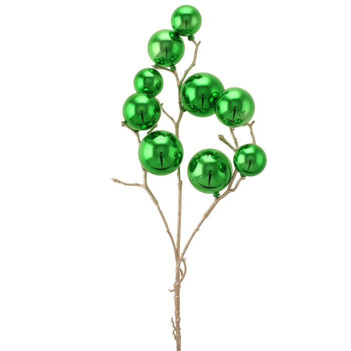 53cm Shiny Bauble Spray Green