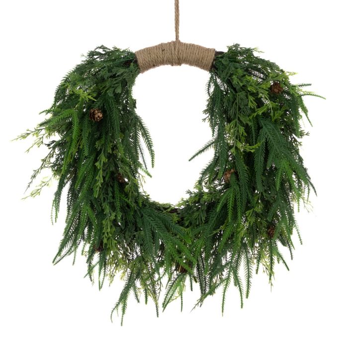 Cedar Pine Jute Wreath 60cm