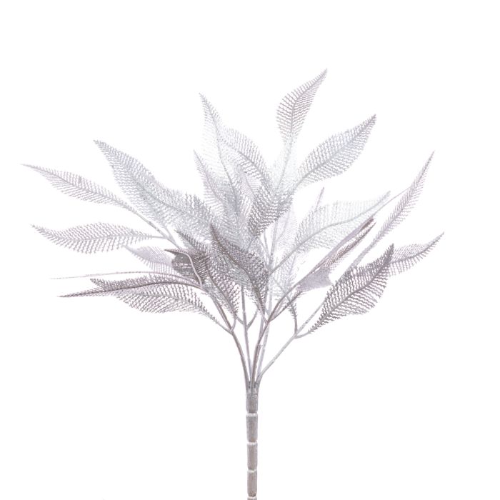 Sparkle Leaf Bush 41cm Silver