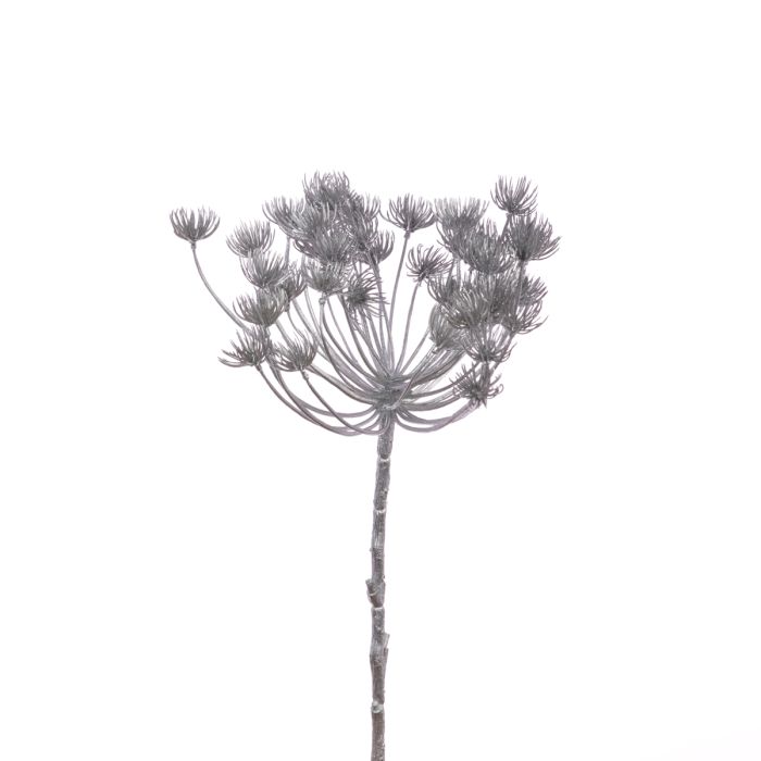 Metallic Dandelion Head Spray Silver