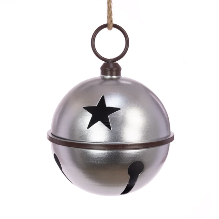 METAL Bell W/Star 33cm Silver