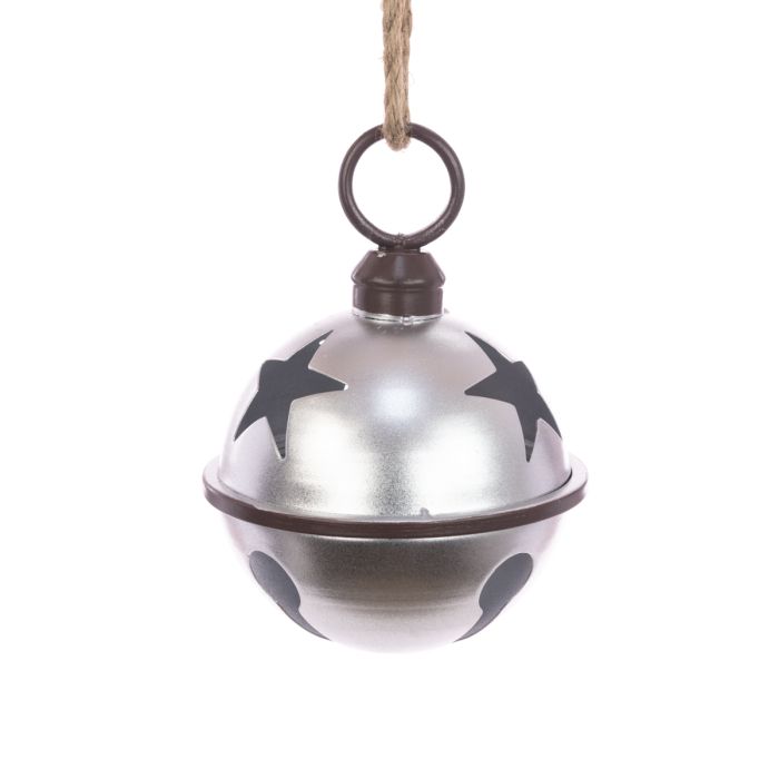 METAL Bell W/Star 25cm Silver
