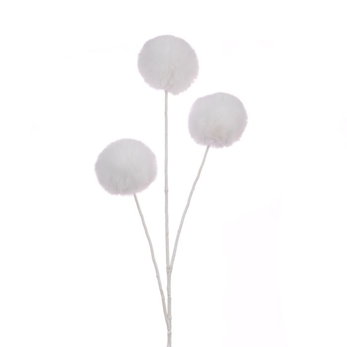 Fluffy Pom Pom Spray 73cm White