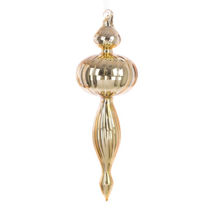 GLASS Fancy Finial 24cm Gold