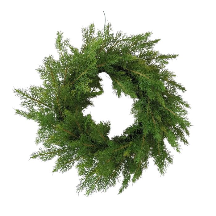Artificial Cedar Wreath - Green (60cm diameter)