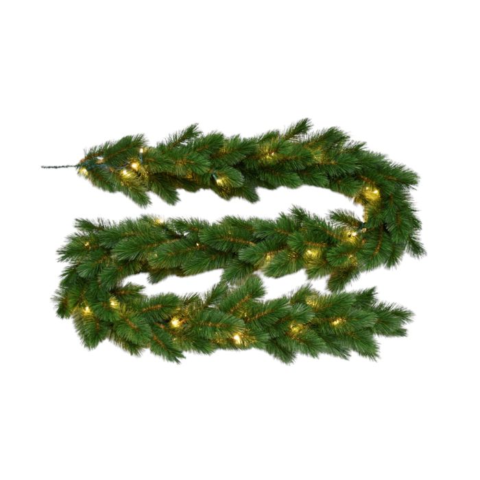 Artificial Evergreen Mountain Garland with LEDs - 275cm