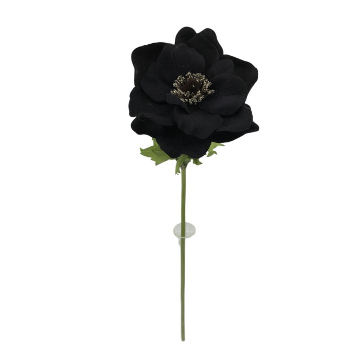 Single Velvet Anemone - Black (42.5cm long)