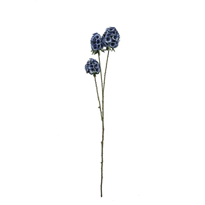 Artificial Scabiosa Stellata - Blue (3 heads, 71cm long)