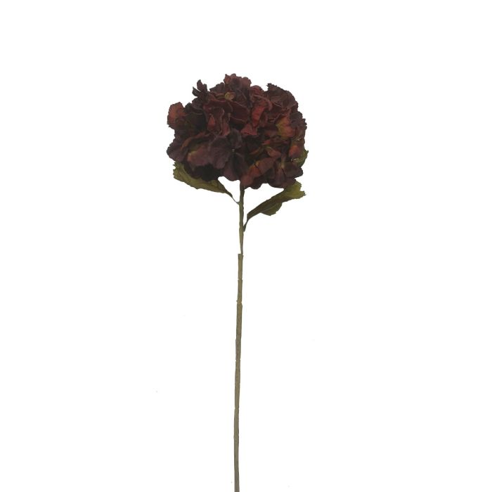 Dry Look Hydrangea - Burgundy (25cm diameter, 80cm long)