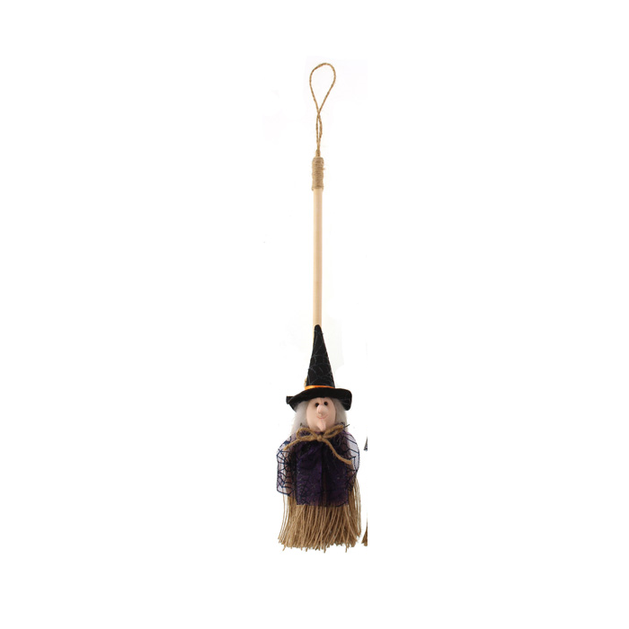 34cm Witch On Broom Hanger Purple (N50614)
