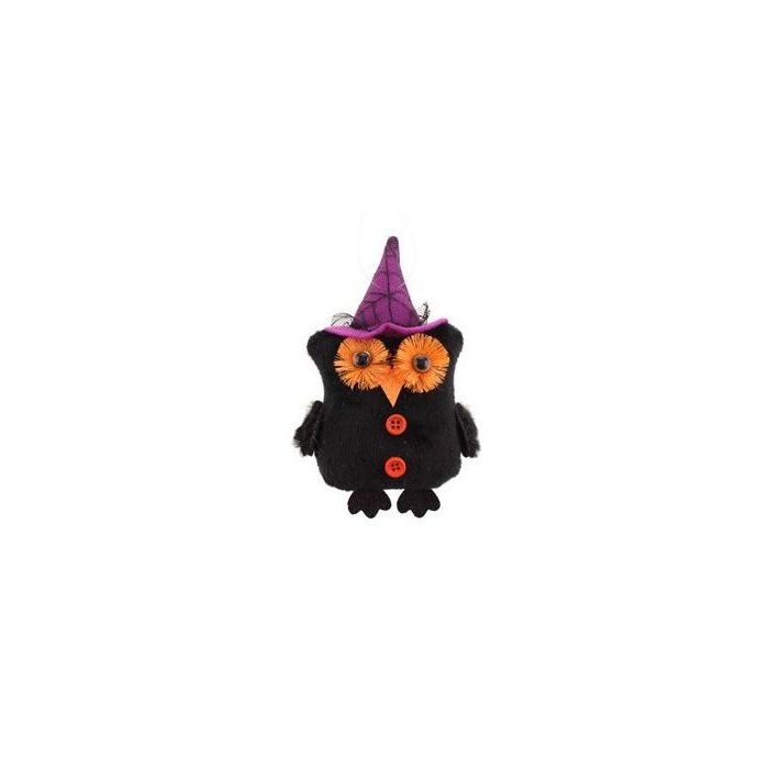 15cm Fabric Halloween Owl Hanger Purple (N50652)
