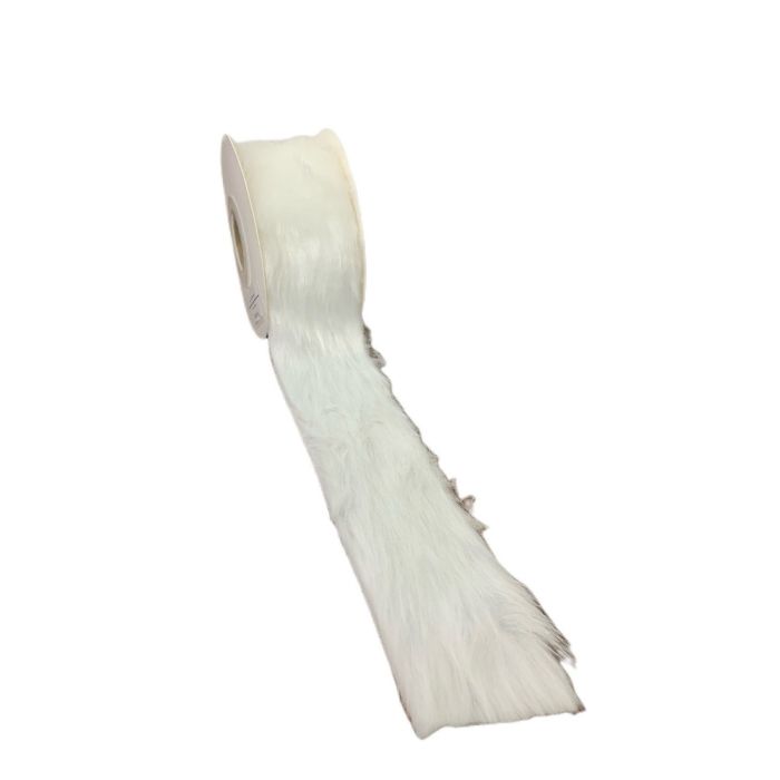White Fur Ribbon 63mm x 3yds