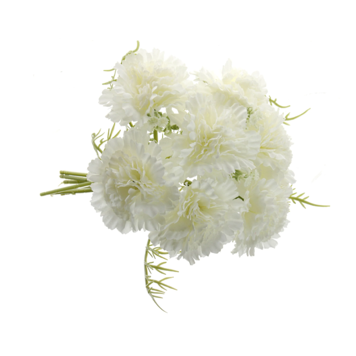 Carnation Bush 37cm - Ivory/White