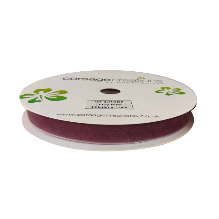 Velvet Ribbon 12mm x 10mtrs Mauve