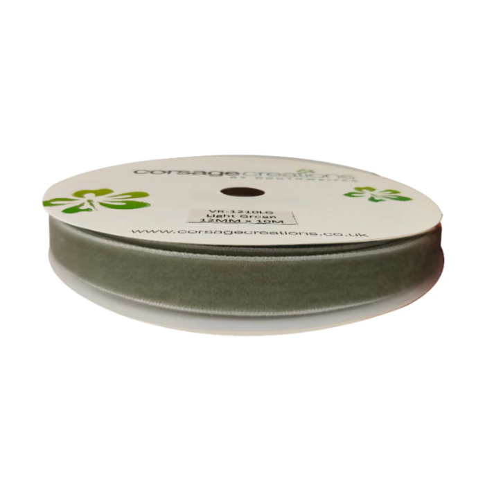 Velvet Ribbon 12mm x 10mtrs Sage Green