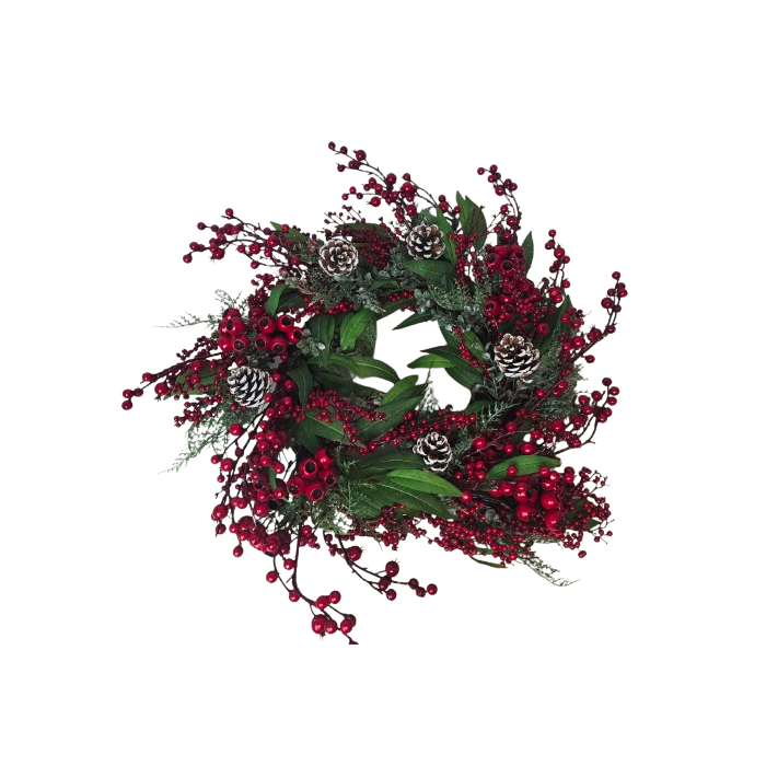 Hawthorn & Pinecone Wreath 66cm