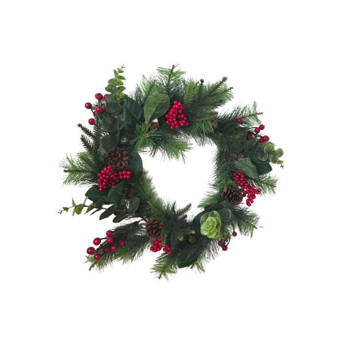 Wreath Woodland Euc & Berries 55cm