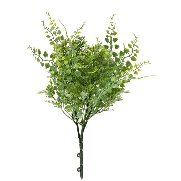 Artificial Mixed Fern Bush Green UV Protected 30cm