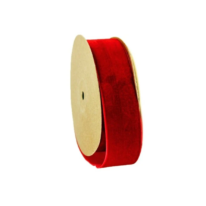 Wired Velvet Ribbon Red 50mm x 10mtrs