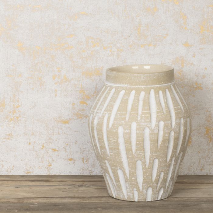 Luca Textured Ceramic Vase 29cm Watertight