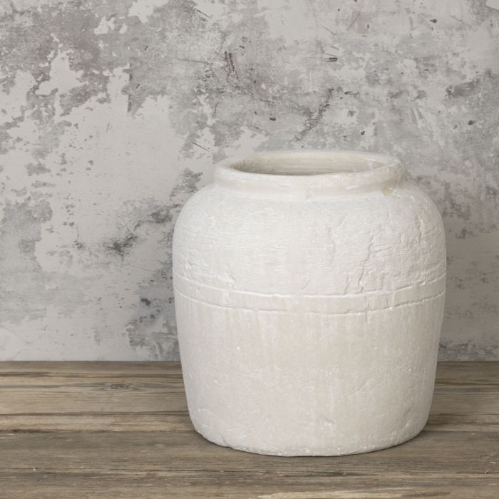 Luna Textured Stone Vase 25cm NOT Watertight