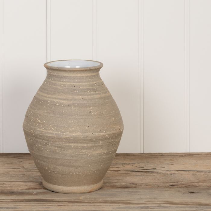 Liv Natural Ceramic Vase 22cm Watertight